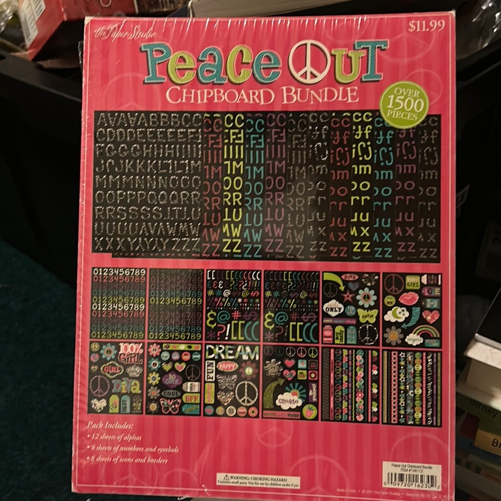 Chipboard bundle.  “Peace Out”. Over 1500 pieces